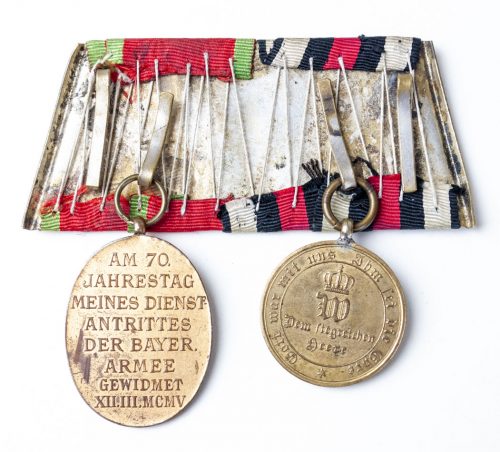 German ordenspange - Bayern luitpoldmedaille + 1871 Kriegsdenkmünze-1