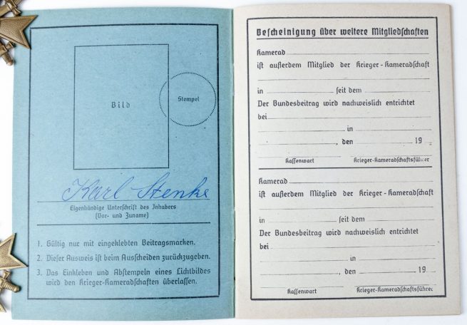 Nationalsozialistischr Reichskriegerbund Kyffhäuser Mitgliedsbuch
