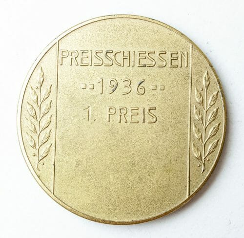 Pack Geschütz Preisschiessen 1936 medal in gold (1. Preis)