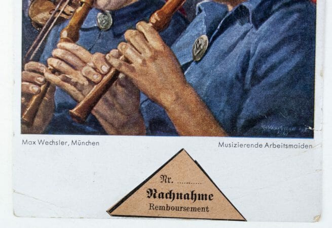 Max Wechsler Female Reichsarbeitsdienst postcard: Musizierende Arbeitsmaiden