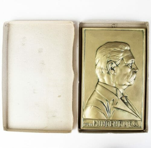 Paul von Hindenburg plaque + case
