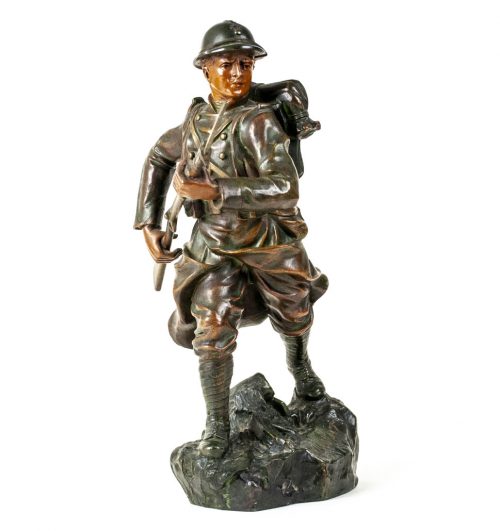 French World War I Douaumont Battle Soldier statue by artist Ruffony
