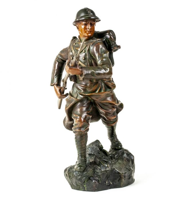 French World War I Douaumont Battle Soldier statue by artist Ruffony