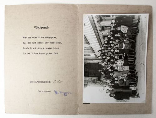 Schul-Entlassung Volksschulle Bietigheim 1941 (with large schoolphoto)