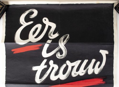 Waffen SS / Dutch SS poster - Eer is Trouw (about the liberation of Mussolini by Otto Skorzeny)