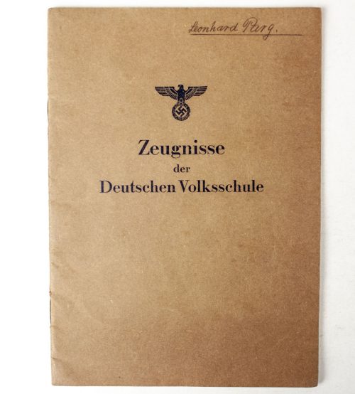 Zeugnisse der Deutschen Volksschule (named and filled in!)