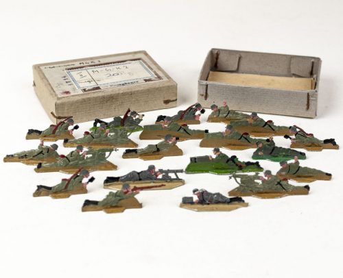 World War I German tin toy soldiers (M.G.K.2 - Maschinengewehr Kompanie) 20 pieces in original box