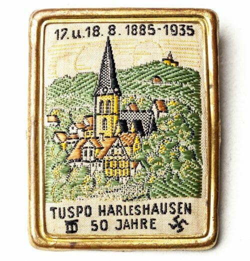 50 Jahre Tuspo Harleshausen 17.u.18.8.1885-195 abzeichen/badge (Turnerbund?)