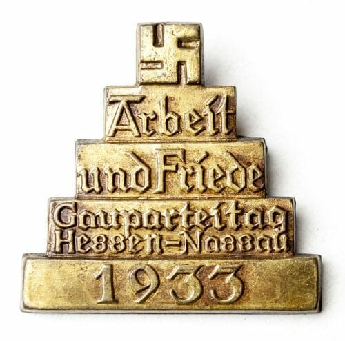Arbeit und Friede - Gauparteitag Hessen-Nassau 1936 abzeichen