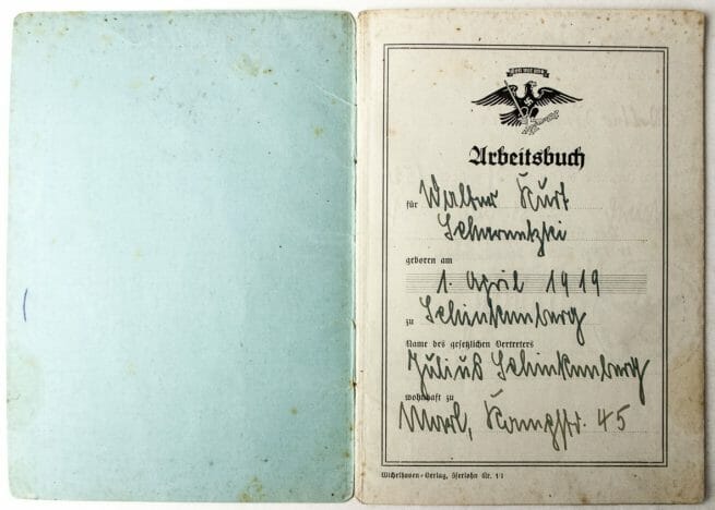 Arbeitsbuch für Bergleute with swastika (very rare!)