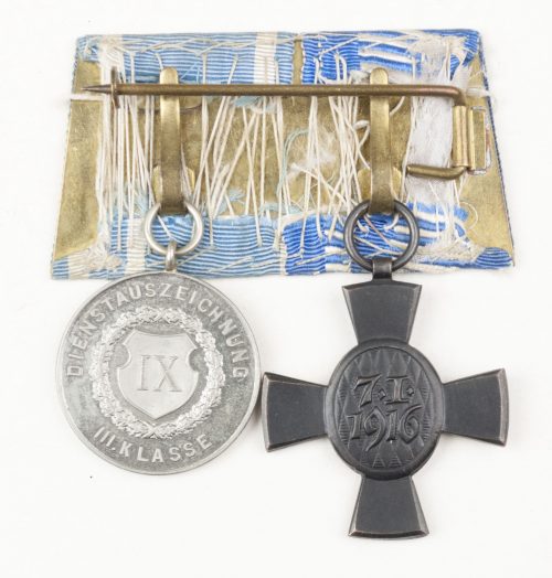 Bayern/Bavaria medalbar/ordensspange with König-Ludwig-Kreuz 1916 + Dienstauszeichnung III Klasse