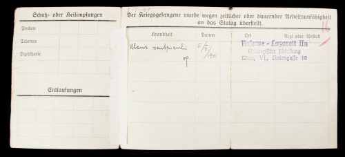 Stalag XVIIb Gesundheitsblatt (pass)