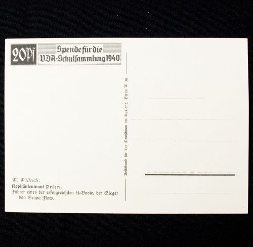 Postcard: W. Willrich - Kapitänleutnant Prien (1940)