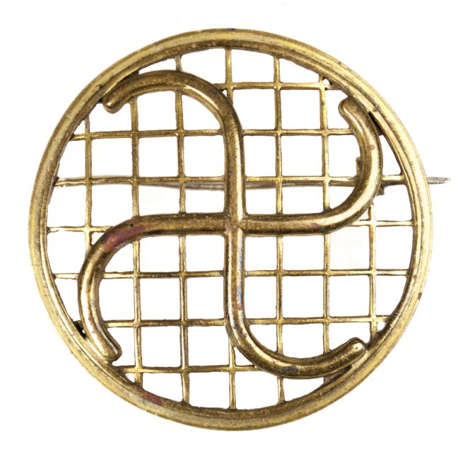 German WWII female cultural brooch with swastika design