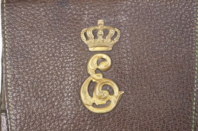 German imperial leather bag/case with crown and "E" (pre-1918)