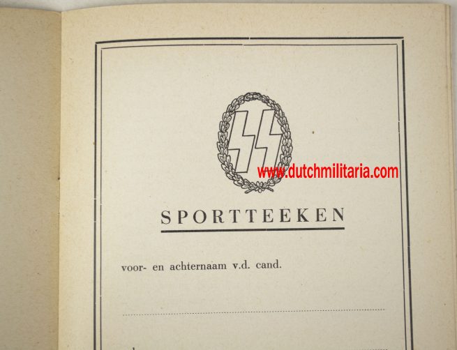 Nederlandse SS / Germaansche SS Sportsmedal booklet (EXTREMELY RARE!)