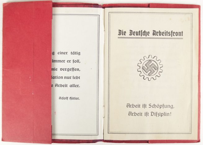 Deutsche Arbeitsfront (DAF) Mitgliedsbuch/memberbook + very rare cover