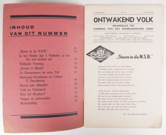 (NSB) Ontwakend Volk - Jrg 2. No.4 (15 Oct. 1937)