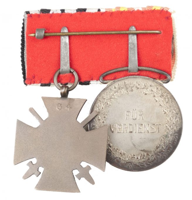 Baden medalbar with Baden Verdienstmedaille + Frontkämpferkreuz