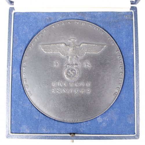 Deutsche Reichsbahn plaque - 100 Jahre Eisenbahn im Schlesien Breslau 22.V.1942