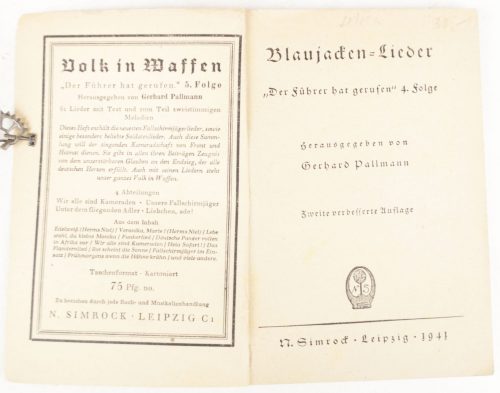 N. Simrock, Blaujacken Lieder, Der Fuhrer hat Gerufen (1941)