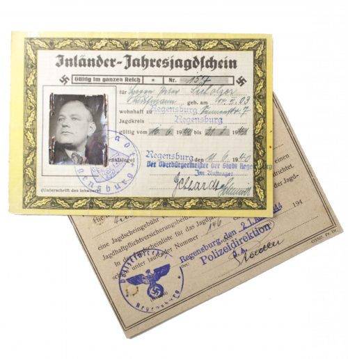 WWII - 2x Jahresjagdschein 1940/1941 and 1944/1945