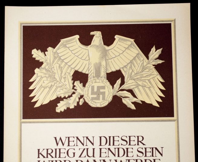 WWII German NSDAP Wochenspruch (propaganda miniposter) - Adolf Hitler Fanatischerer Nationalsozialist