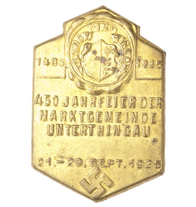 450 Jahrfeier der Marktgemeinde Unterthingau 1935 abzeichen