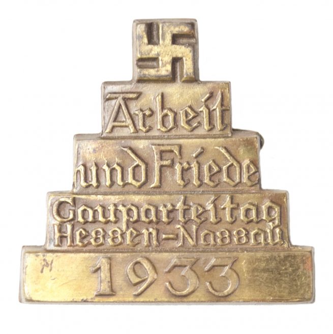 Gauparteitag Hessen-Nassau 1933 Arbeit und Friede badge