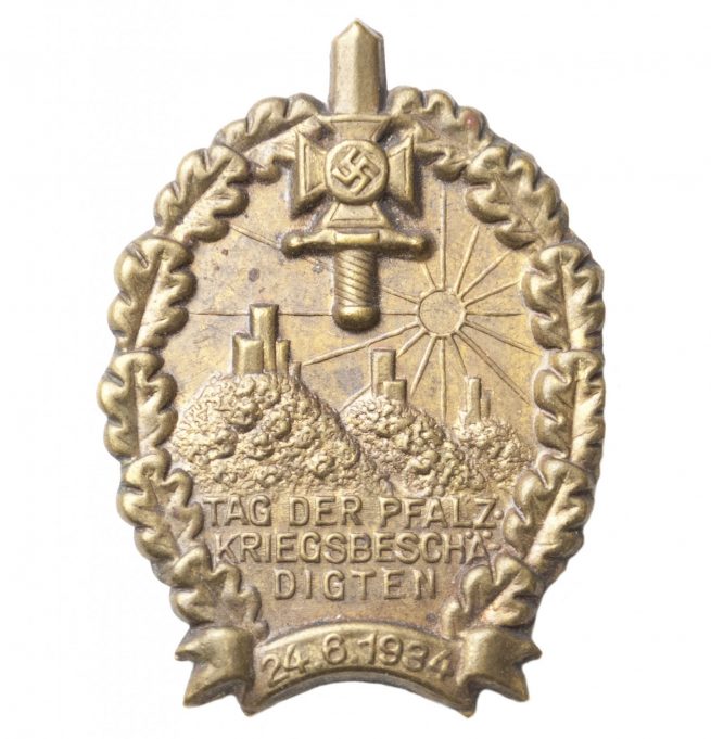 NSKOV Tag der Pfalz Kriegsbeschädigten 24.6.1934 abzeichen