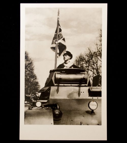 Postcard: Panzer with fahne (Flag)