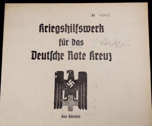 Kriegshilfswerk für das Deutsche Rote Kreuz (DRK) - Gau Kärnten Sammelliste (1945)
