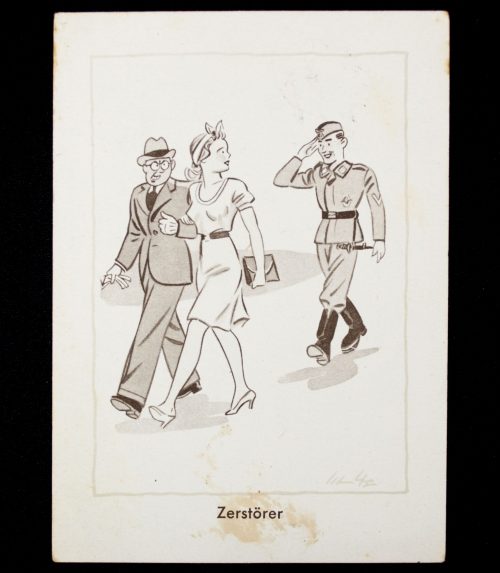 Postcard (DRK) Sammlung für das Opferwerk des Deutschen Volkes (WHW und DRK) - Zerstörer