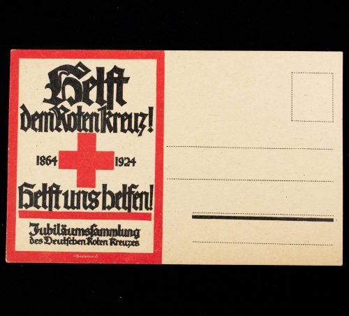 Postcard: Helft dem Rote Kreuz 1864-1924 Jubiläumssammlung des Deutschen Roten Kreuzes