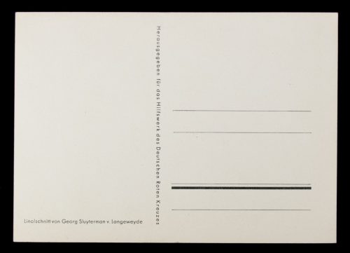 Postcard: Hilfswerk des Deutschen Roten Kreuzes (DRK) - German Soldier (Schiller saying)