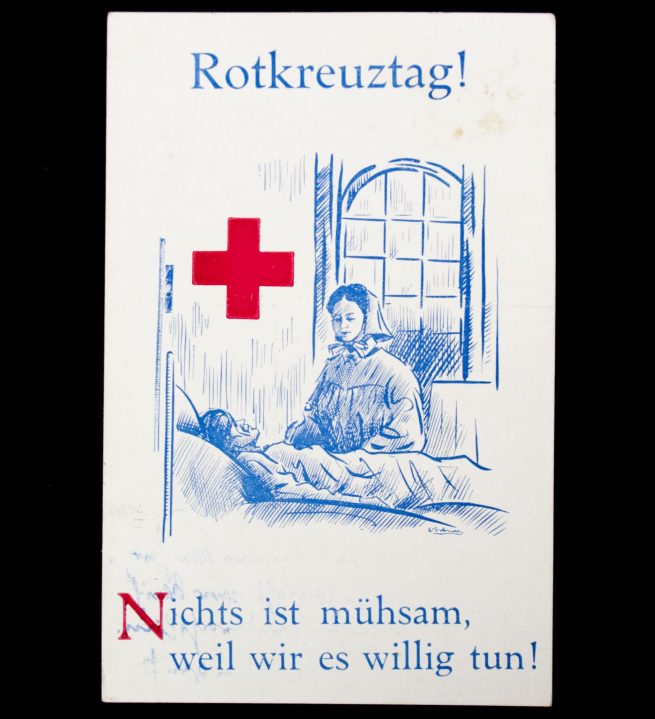 Postcard: WWI Rotkreuztag Nicht ist mühsam, weil wir es willig tun!