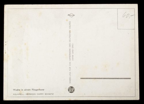 Postcard: Wache in einem Fliegerhorst - Sammlung für das Opferwerk des Deutschen Volkes (WHW und DRK)