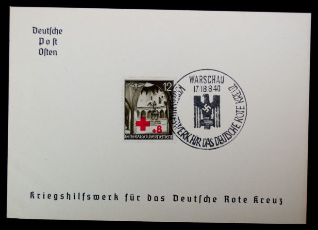 Postcards: (DRK) Enveloppe + postcards: Kriegshilfswerk für das Deutsche Rote Kreuz 4 Gedenkblätter