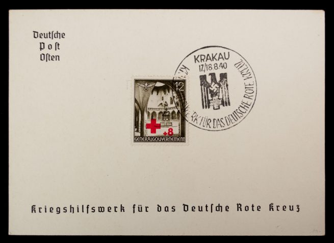 Postcards: (DRK) Versandstelle Krakau Enveloppe + postcards (DRK): Kriegshilfswerk für das Deutsche Rote Kreuz