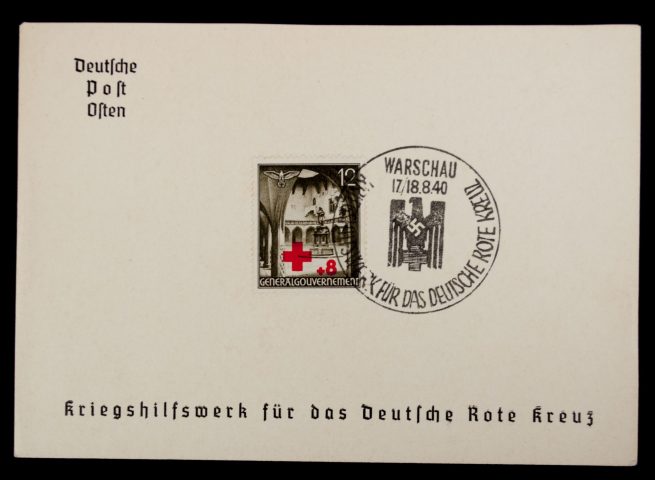 Postcards: (DRK) Versandstelle Krakau Enveloppe + postcards (DRK): Kriegshilfswerk für das Deutsche Rote Kreuz