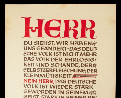 WWII German NSDAP Wochenspruch (propaganda miniposter) – Adolf Hitler