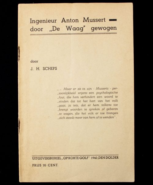 (Anti-NSB) Ingenieur Anton Mussert door "de Waag" gewogen (1940)
