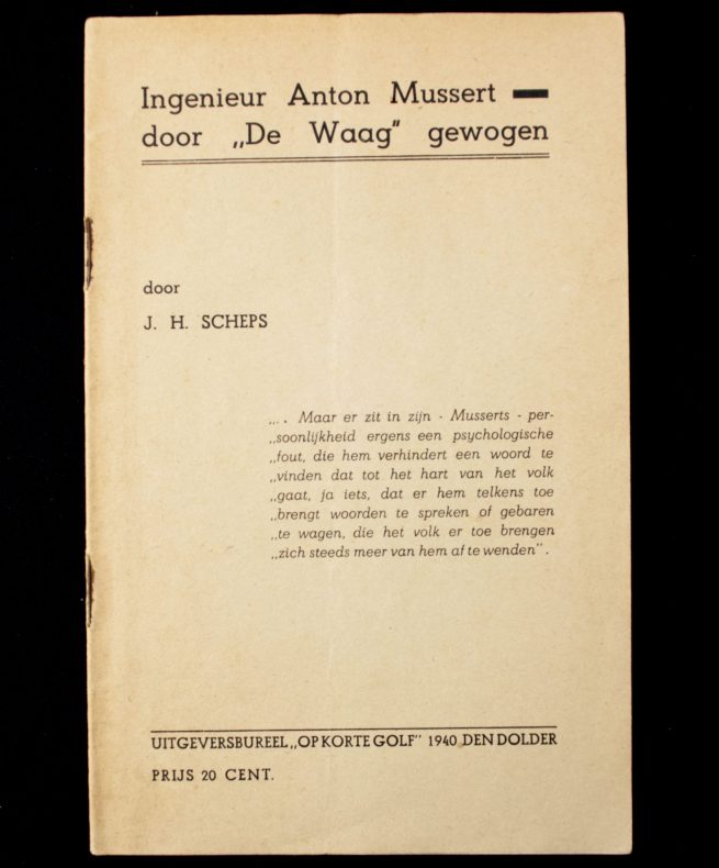 (Anti-NSB) Ingenieur Anton Mussert door "de Waag" gewogen (1940)