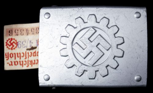 Deutsche Arbeitsfront (DAF) Werkschar belt buckle, unworn and with RZM tag - Assmann