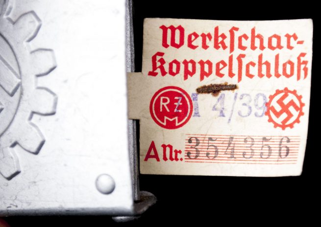 Deutsche Arbeitsfront (DAF) Werkschar belt buckle, unworn and with RZM tag - Assmann
