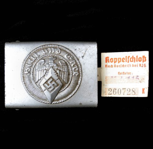 Hitlerjugend (HJ) unissued buckle with RZM tag (M4/116 Camill Bergmann & Co Gablonz)