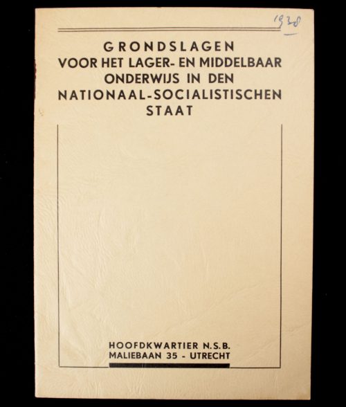 (NSB) Grondslagen voor het lager- en middelbaar onderwijs in den Nationaal-Socialistischen staat (1938)