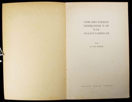 (NSB) Voor geenenkelen Nederlander is de NSB onaanvaardbaar (1941)
