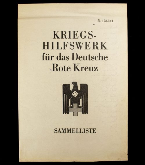 Kriegshilfswerk für das Deutsche Rote Kreuz (DRK) Sammelliste (1941/1943)