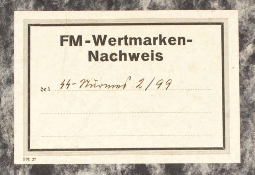 SS-FM-SS-Fördernde-Mitglieder-Wertmarked-Nachweis-book-from-1939-RARE